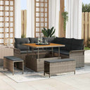 vidaXL Tuinbank Set met kussen met opslag met kussen 8 pcs Zwart