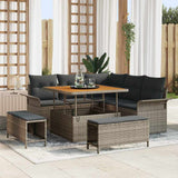 vidaXL Tuinbank Set met kussen met opslag met kussen 8 pcs Zwart