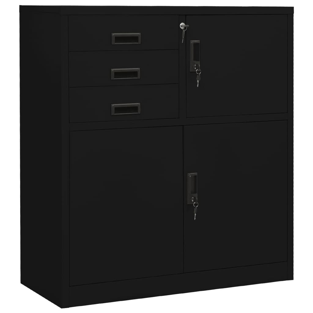 vidaXL Office Cabinet with Planter 90x40x125 cm Steel Anthracite