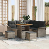 vidaXL Tuinbank Set met kussen met opslag met kussen 8 pcs Zwart