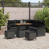 vidaXL Tuinbank Set met kussen met opslag met kussen 8 pcs Zwart