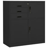 vidaXL Office Cabinet with Planter 90x40x125 cm Steel Anthracite