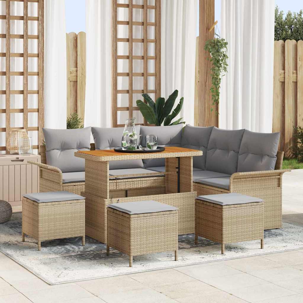vidaXL Tuinbank Set met kussen met opslag met kussen 8 pcs Zwart