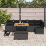 vidaXL Tuinbank Set met kussen met opslag met kussen 9 pcs Zwart