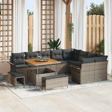 vidaXL Garden Bench Set with Cushion with Storage with Cushion 12 pcs Black