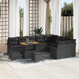 vidaXL Garden Bench Set with Cushion with Storage with Cushion 12 pcs Black