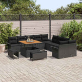 vidaXL Tuinbank Set met kussen met opslag met kussen 13 pcs Zwart