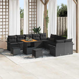 vidaXL Tuinbank Set met kussen met opslag met kussen 13 pcs Zwart