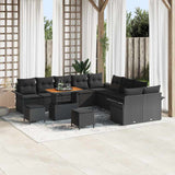 vidaXL Tuinbank Set met kussen met opslag met kussen 13 pcs Zwart