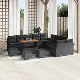 vidaXL Tuinbank Set met kussen met opslag met kussen 13 pcs Zwart