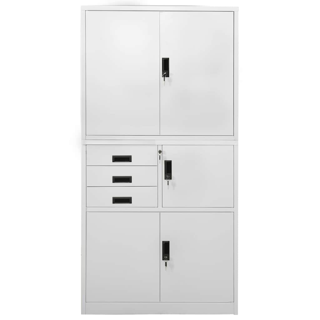 vidaXL Kantoorkast 90x40x180 cm staal wit