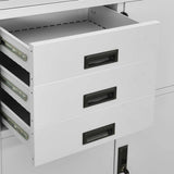 vidaXL Kantoorkast 90x40x180 cm staal wit