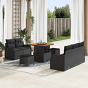 vidaXL Tuinbank Set met kussen met opslag met kussen 8 pcs Zwart
