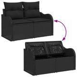 vidaXL Tuinbank Set met kussen met opslag met kussen 8 pcs Zwart