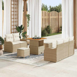 vidaXL Tuinbank Set met kussen met opslag met kussen 8 pcs Zwart