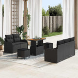 vidaXL Tuinbank Set met kussen met opslag met kussen 8 pcs Zwart