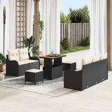 vidaXL Tuinbank Set met kussen met opslag met kussen 8 pcs Zwart