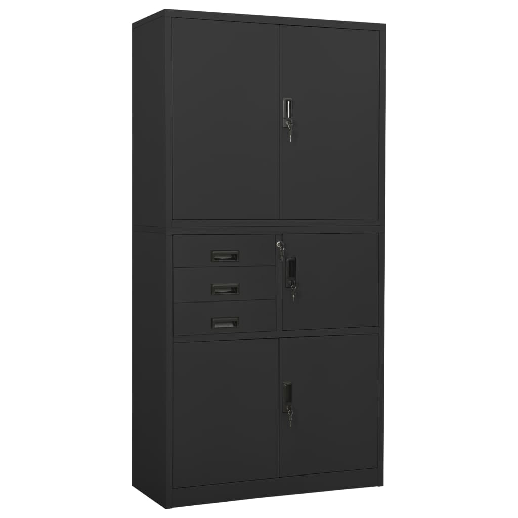 vidaXL Kantoorkast 90x40x180 cm staal wit