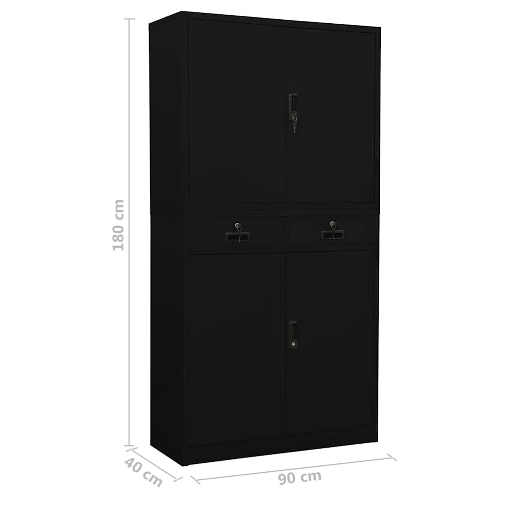 vidaXL Kantoorkast 90x40x180 cm staal wit