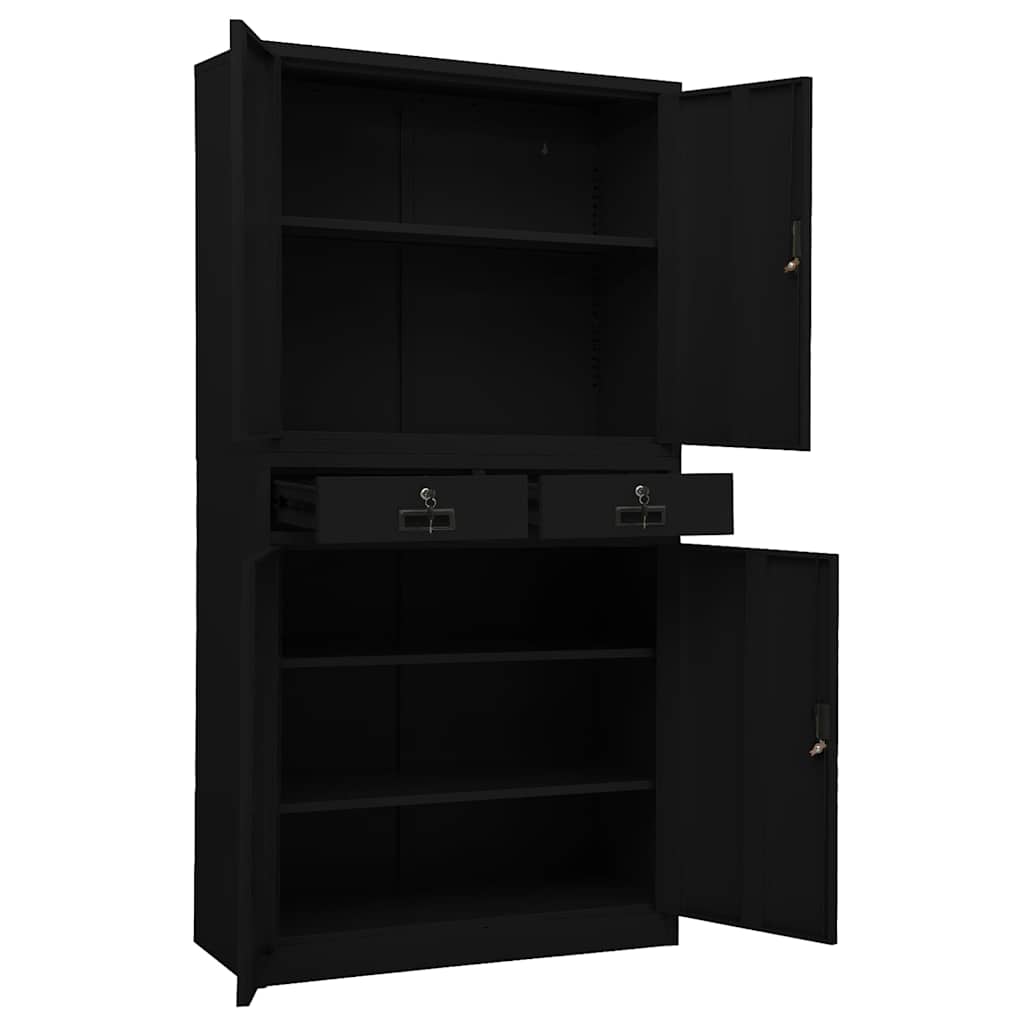 vidaXL Kantoorkast 90x40x180 cm staal wit