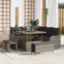 vidaXL Tuinbank Set met kussen met opslag met kussen 8 pcs Zwart