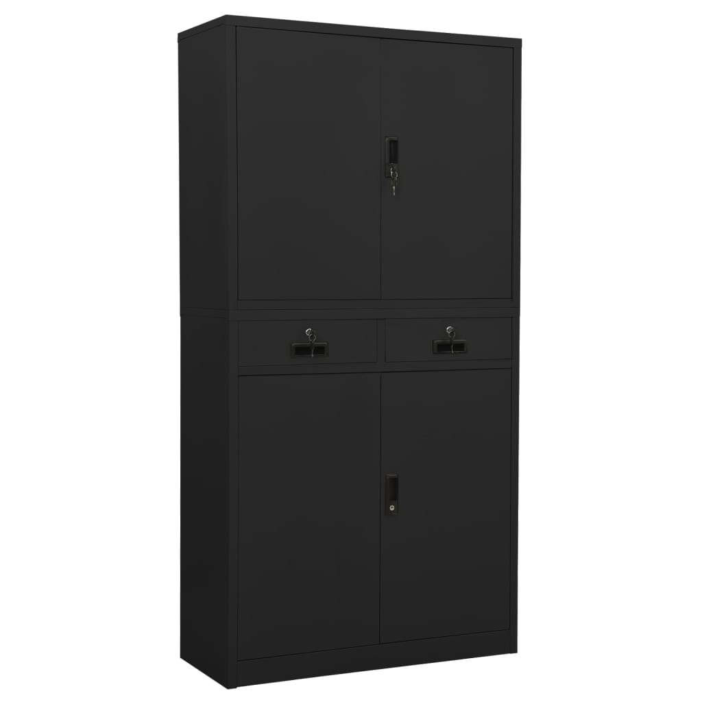 vidaXL Kantoorkast 90x40x180 cm staal wit
