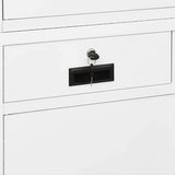 vidaXL Kantoorkast 90x40x180 cm staal en gehard glas wit