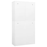 vidaXL Kantoorkast 90x40x180 cm staal en gehard glas wit
