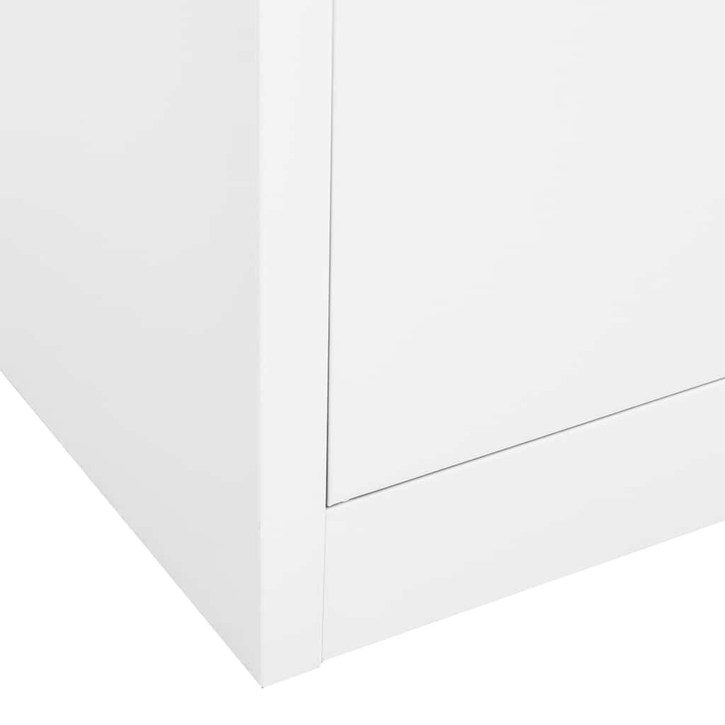 vidaXL Kantoorkast 90x40x180 cm staal en gehard glas wit