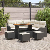 vidaXL Tuinbank Set met kussen met opslag met kussen 8 pcs Zwart