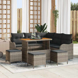 vidaXL Tuinbank Set met kussen met opslag met kussen 8 pcs Zwart