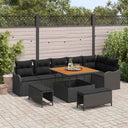 vidaXL Tuinbank Set met kussen met opslag met kussen 9 pcs Zwart