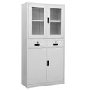 vidaXL Kantoorkast 90x40x180 cm staal en gehard glas wit