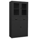 vidaXL Kantoorkast 90x40x180 cm staal en gehard glas wit