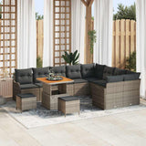 vidaXL Tuinbank Set met kussen met opslag met kussen 12 pcs Zwart