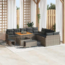 vidaXL Garden Sofa Set with Cushions with Storage with Cushion 13 pcs Black