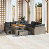vidaXL Garden Sofa Set with Cushions with Storage with Cushion 13 pcs Black