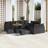 vidaXL Garden Sofa Set with Cushions with Storage with Cushion 13 pcs Black