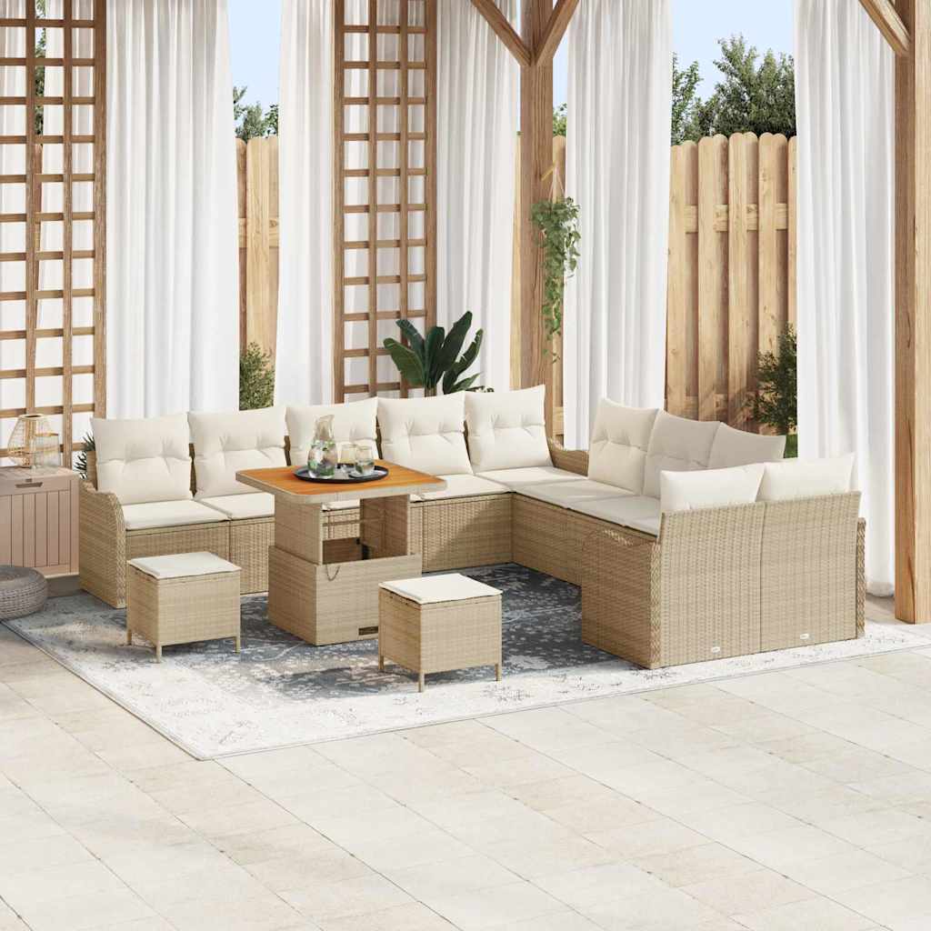 vidaXL Garden Sofa Set with Cushions with Storage with Cushion 13 pcs Black