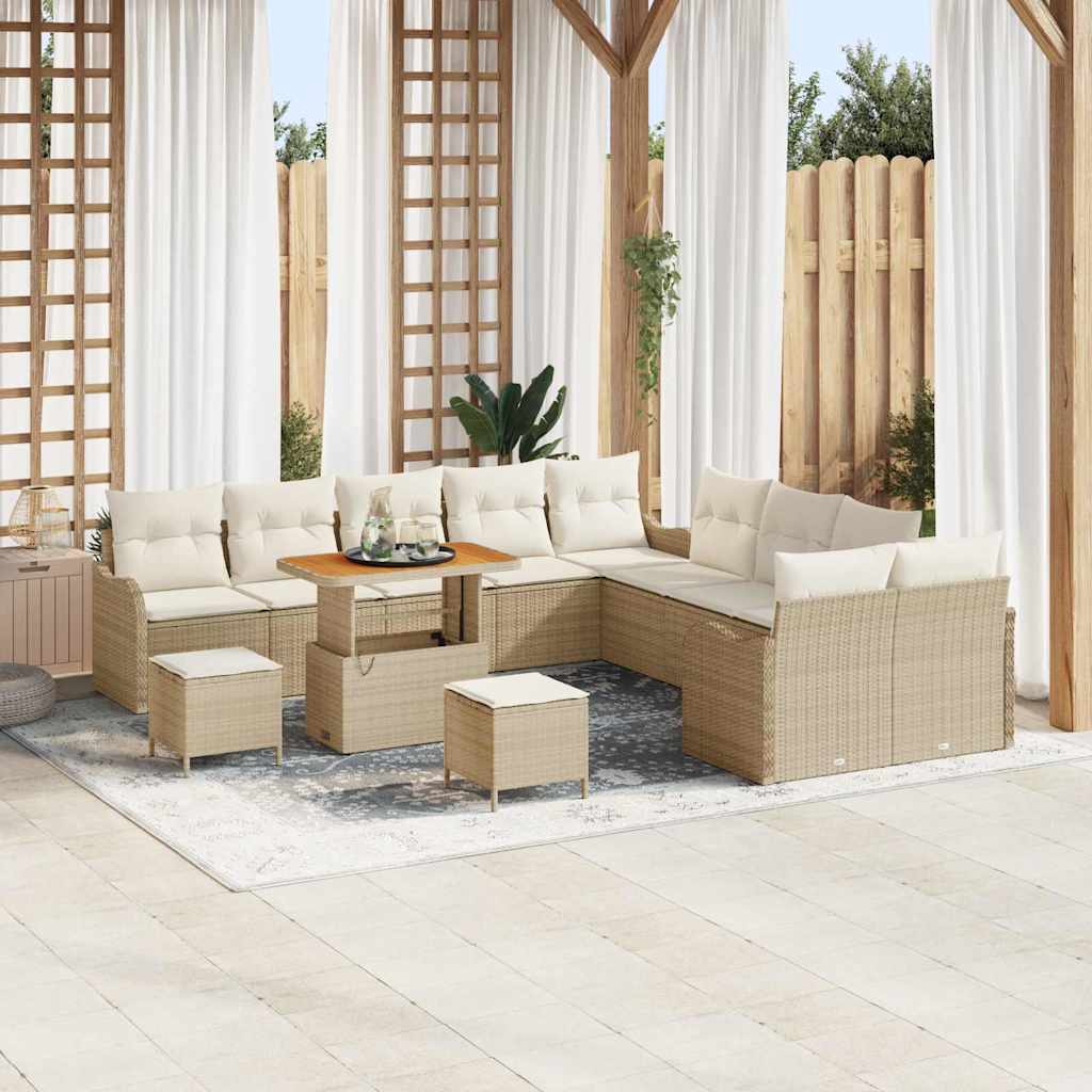 vidaXL Garden Sofa Set with Cushions with Storage with Cushion 13 pcs Black