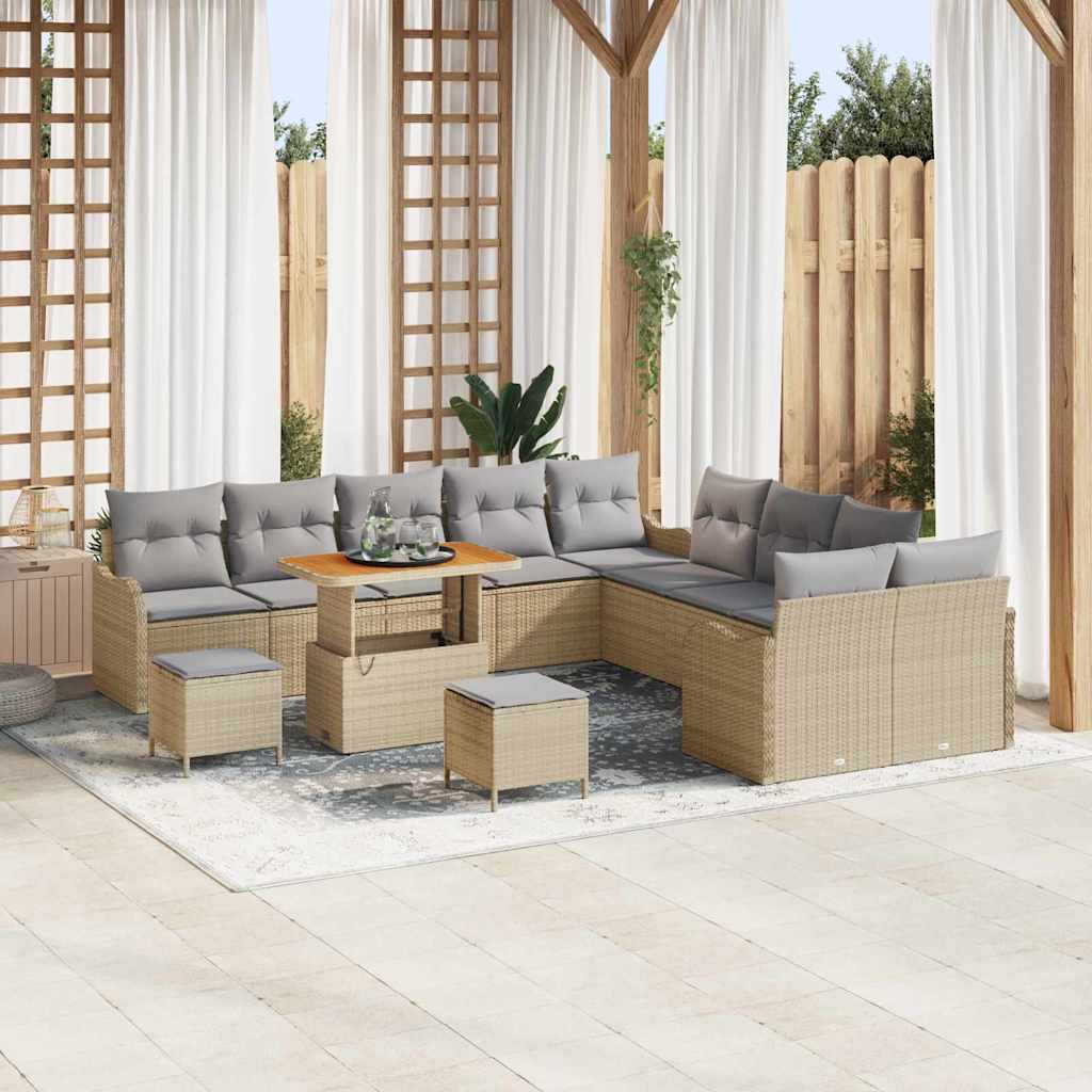 vidaXL Garden Sofa Set with Cushions with Storage with Cushion 13 pcs Black