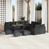 vidaXL Garden Sofa Set with Cushions with Storage with Cushion 13 pcs Black