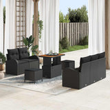 vidaXL Garden Bench Set with Cushion with Storage with Cushion 8 pcs Black