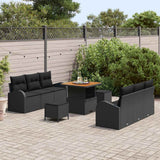 vidaXL Tuinbank Set met kussen met opslag met kussen 9 pcs Zwart