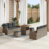 vidaXL Tuinbank Set met kussen met opslag met kussen 9 pcs Zwart