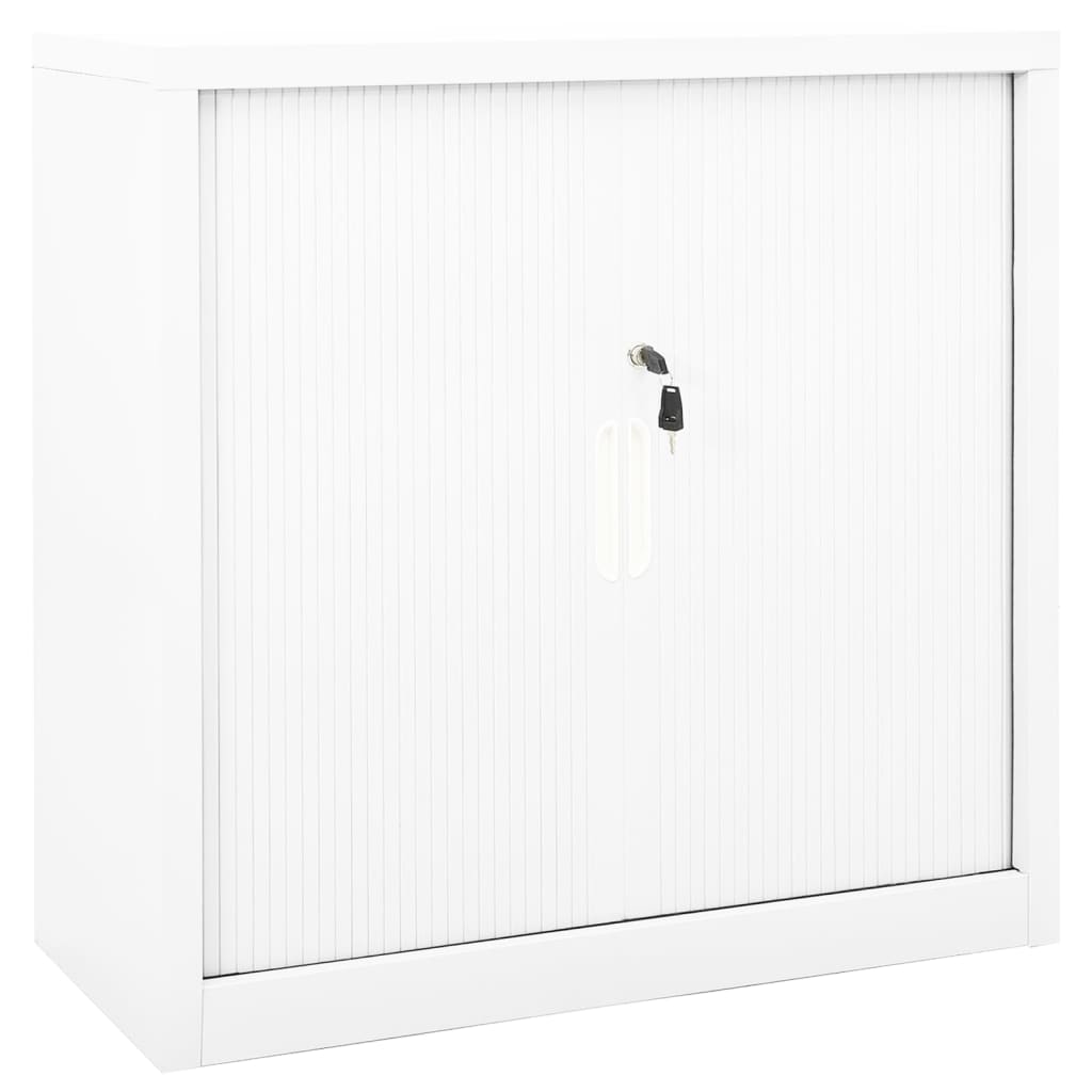 vidaXL Roller Shutter Cabinet 90x40x90 cm steel white