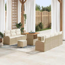 vidaXL Garden Sofa Set with Cushion and Storage 10 pcs Black