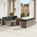 vidaXL Garden Lounge Set with Cushion with Storage with Cushion 11 pcs Black