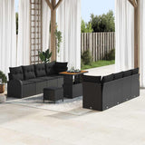 vidaXL Garden Lounge Set with Cushion with Storage with Cushion 11 pcs Black