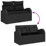 vidaXL Tuinbank Set met kussen met opslag met kussen 10 pcs Zwart